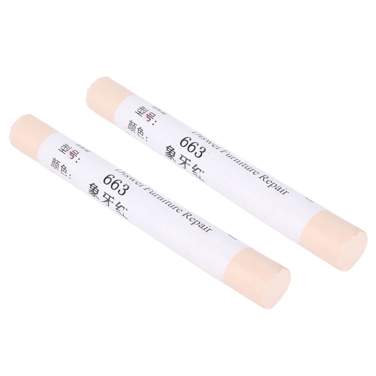 2-Pack Furniture & Floor Repair Crayon - Wood Scratch Repair Paint Pen for Furniture, Floors & Cabinets - Ivory & Red Color - DIY Home Improvement & Touch-Up Solution