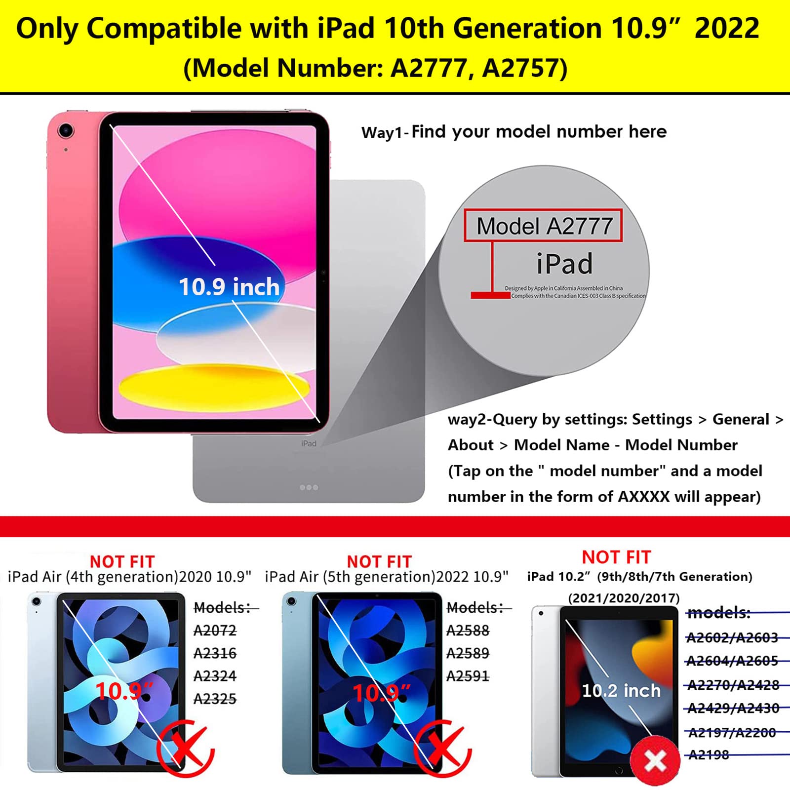 **Apple iPad 10th Gen Case 10.9 inch (2022) - 360° Rotating Kickstand with Pencil Holder, Hand/Shoulder Strap, Shockproof Rugged Cover - Perfect for Work, Travel & Outdoor Use - Black**