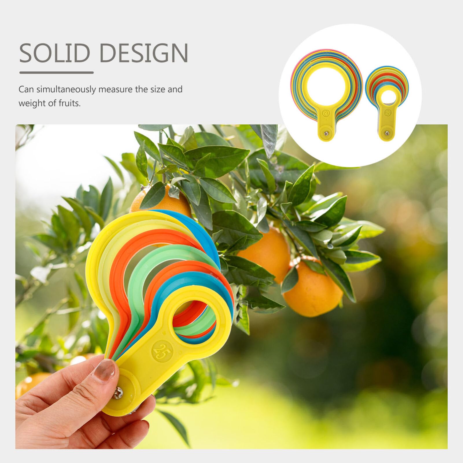 2 Sets Plastic Fruit Ring Sizer Measuring Tool (25-60mm & 60-110mm) - Diameter Measurement Gauge for Oranges, Peaches, Apples - Perfect for Farmers Market, Grocery Stores & Home Kitchen Use