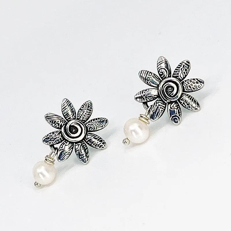 Elegant Sterling Silver Earrings with Freshwater Pearls - Perfect for Weddings, Parties & Everyday Wear