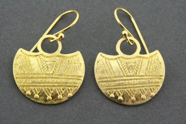 Mini Touareg Shield Earrings - Gold Plated Elegant Studs for Women | Perfect for Parties, Weddings & Everyday Wear