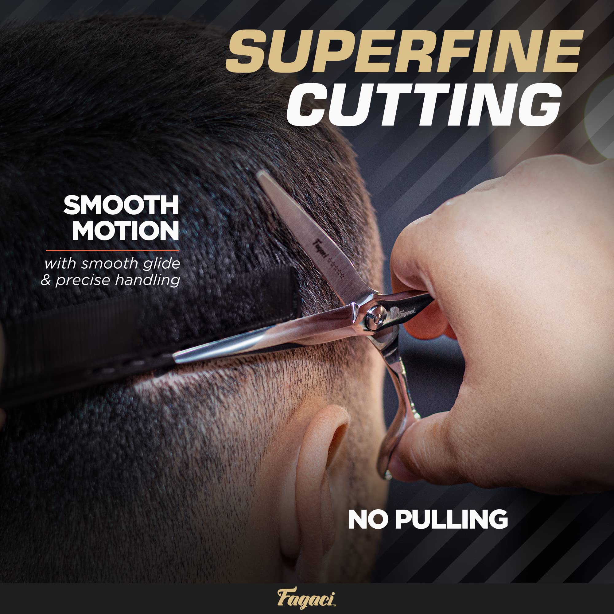 Fagaci Professional Hair Scissors 6” - Razor Sharp Blades, Premium ATS-314 Steel - Hair Cutting Shears for Stylists & Barbers - Perfect for Precision Haircuts, Trimming & Styling at Home or Salon