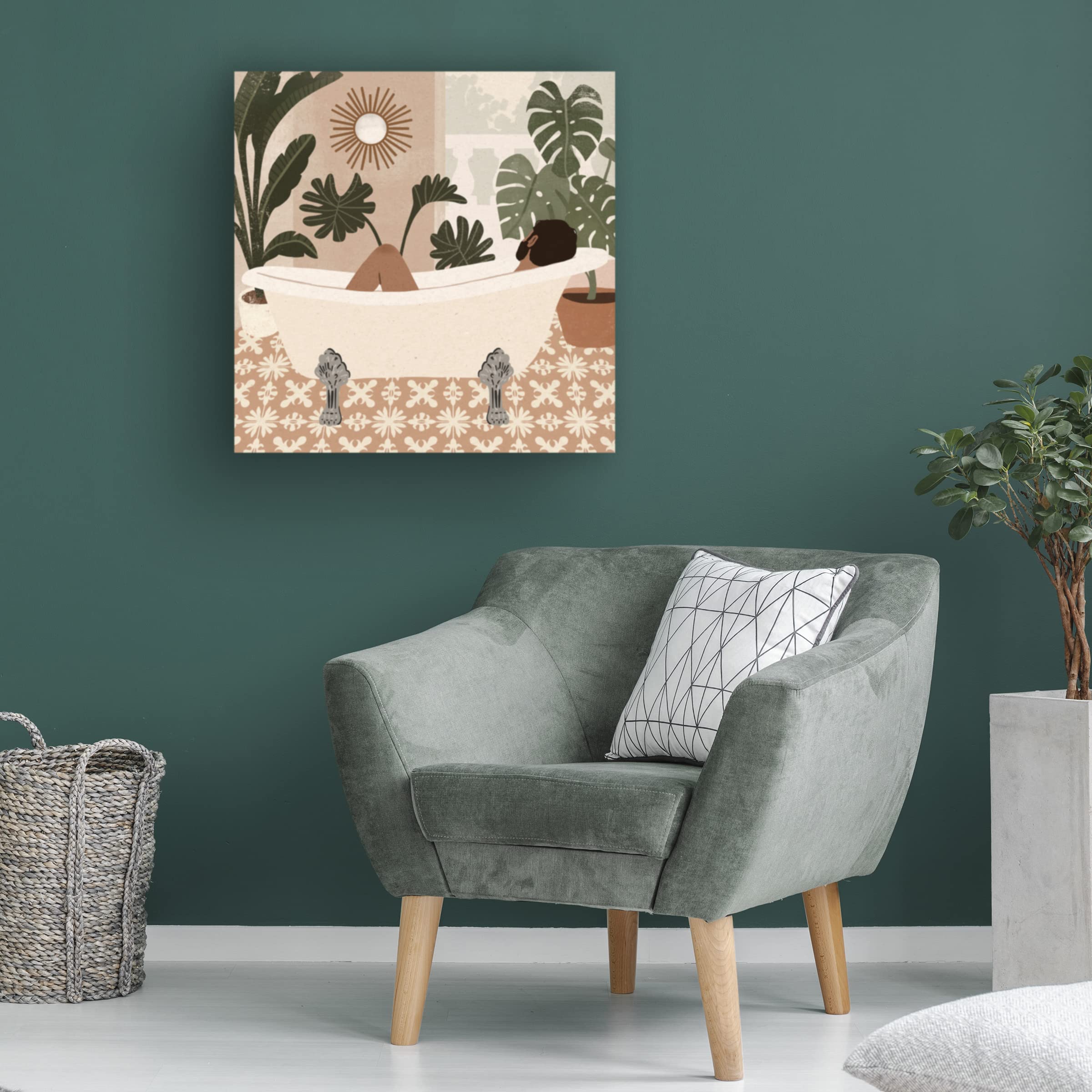 Victoria Barnes 'Home Spa IV' Canvas Wall Art - Modern Home Decor for Living Room, Bedroom & Bathroom | Relaxing Spa-Themed Painting for Serene Ambiance