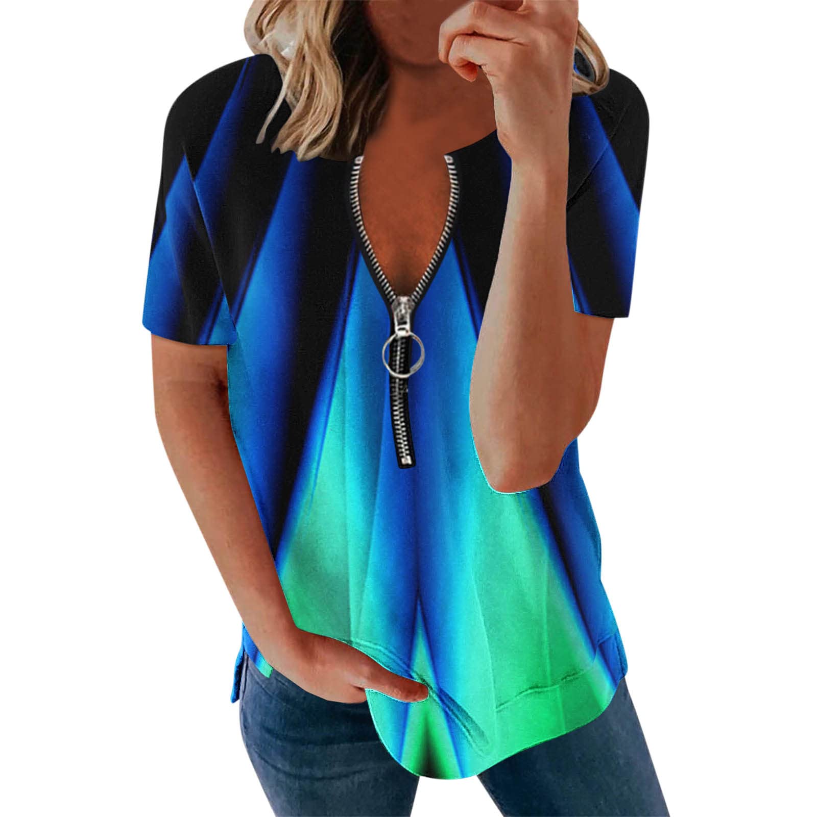 Women's Green Plus Size T-Shirts - Casual Short Sleeve Tops for Workout & Daily Wear