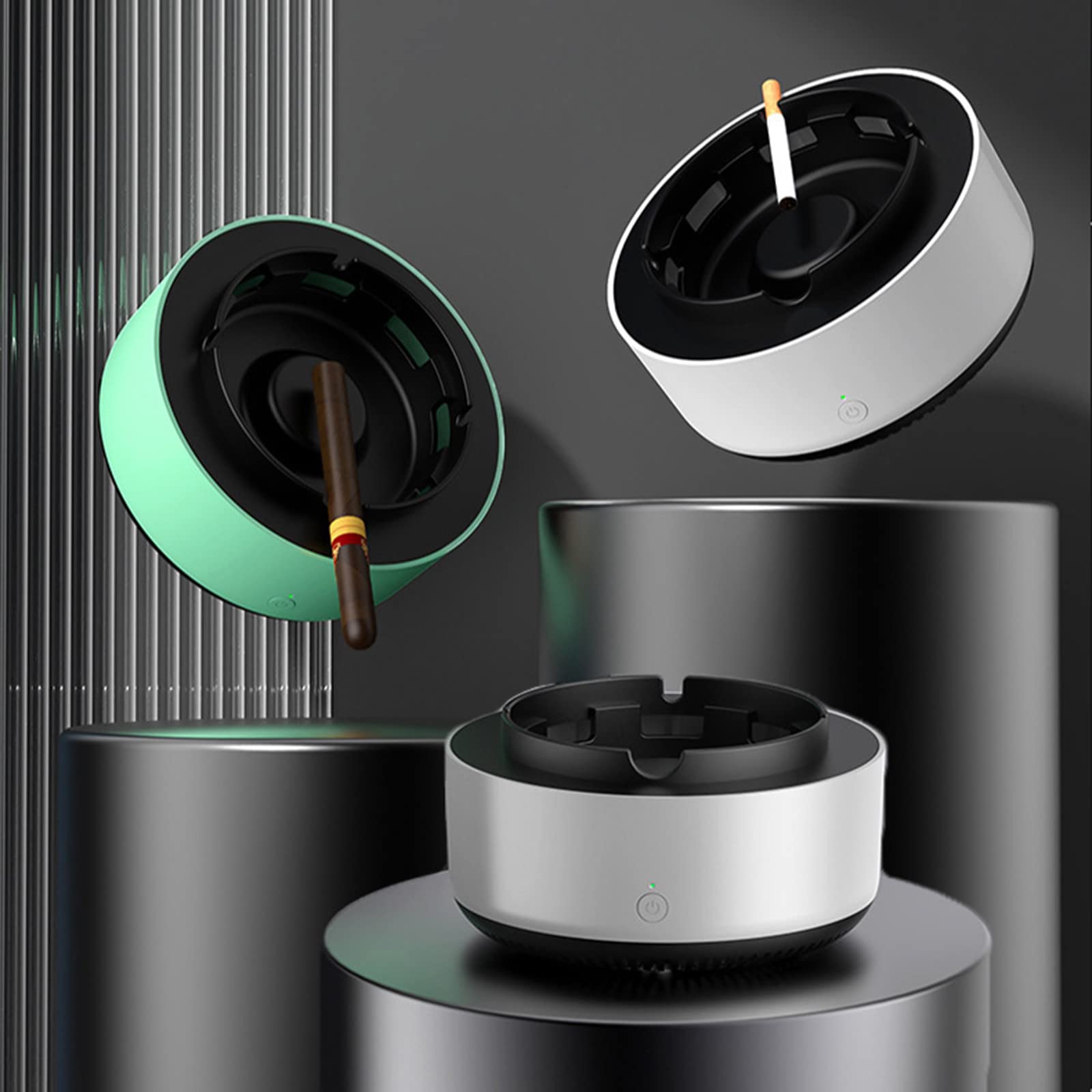2 in 1 Smart Electric Ashtray - Multifunctional Indoor/Outdoor Desktop Ashtray with Air Purifier for Home, Office, Car & Patio | Odor Elimination & Smoke Reduction Solution