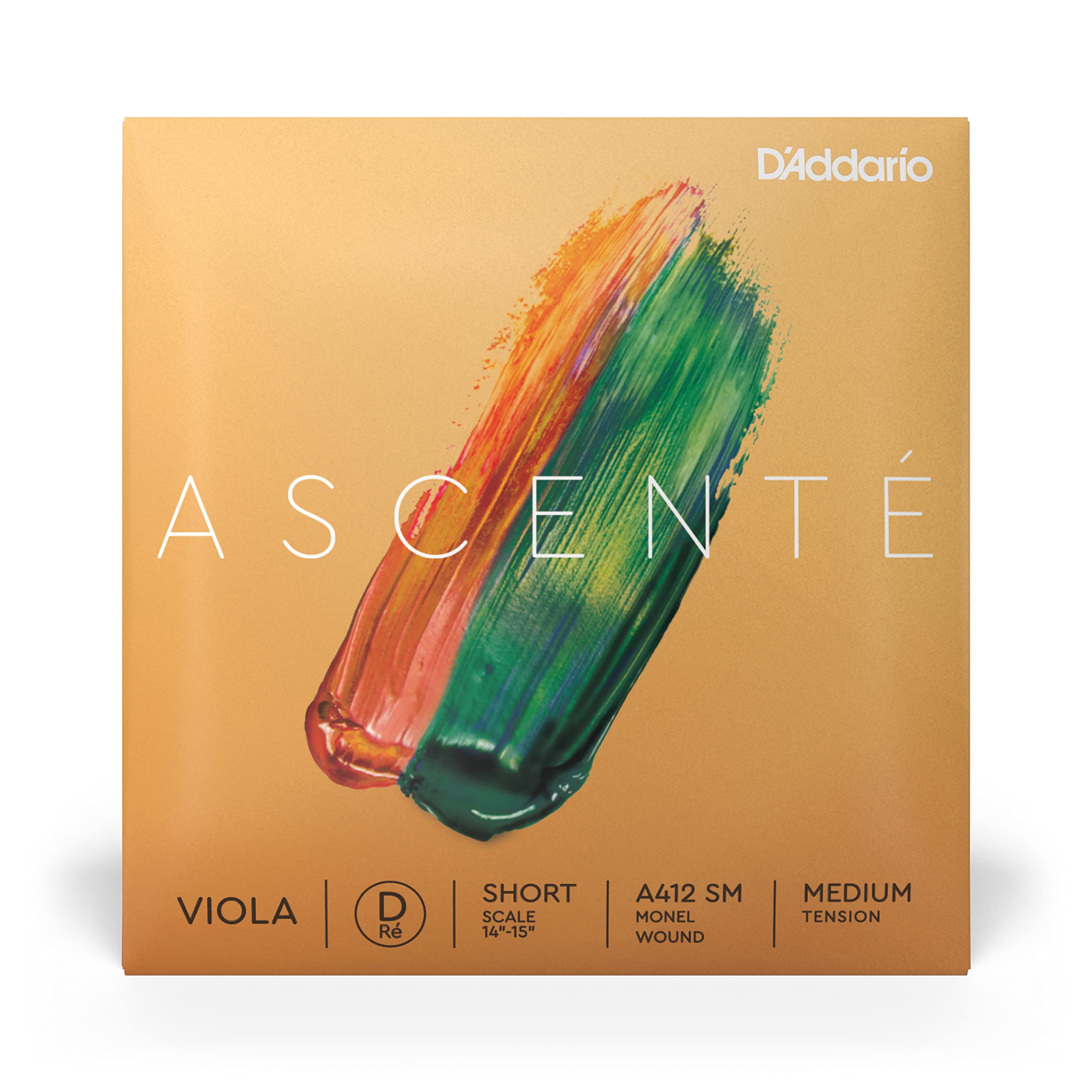 D'Addario Ascenté Viola Strings A412 SM - Medium Tension D String for Short Scale Violas | Professional Quality Viola Strings for Classical & Orchestral Performances