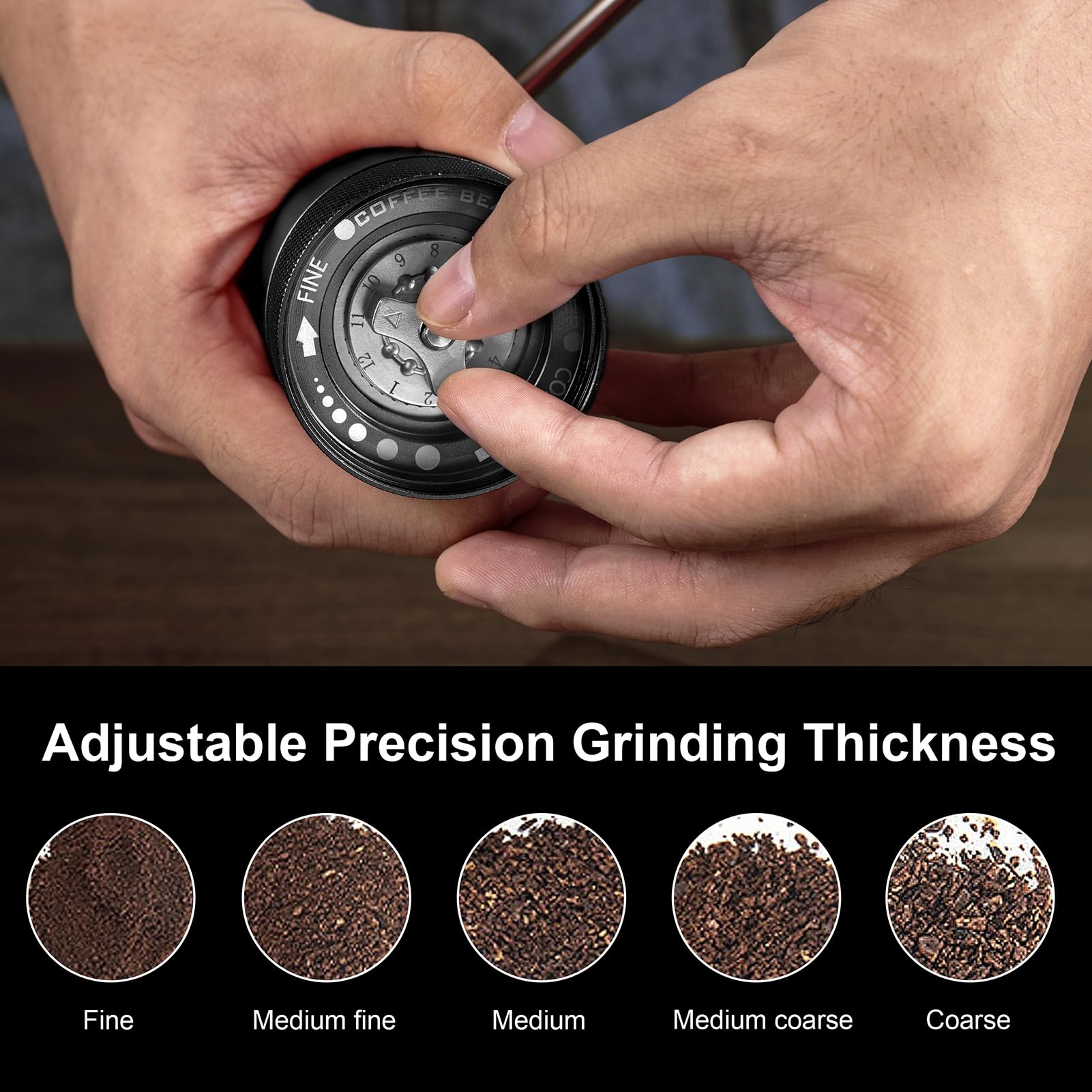 Premium M6 Manual Coffee Grinder - Hexagonal Burr Mill with 24 Adjustable Settings for Espresso, French Press, Pour Over & Drip Coffee - 25g Capacity Portable Hand Grinder for Home, Office & Camping - Perfect for Coffee Enthusiasts & Outdoor Adventures