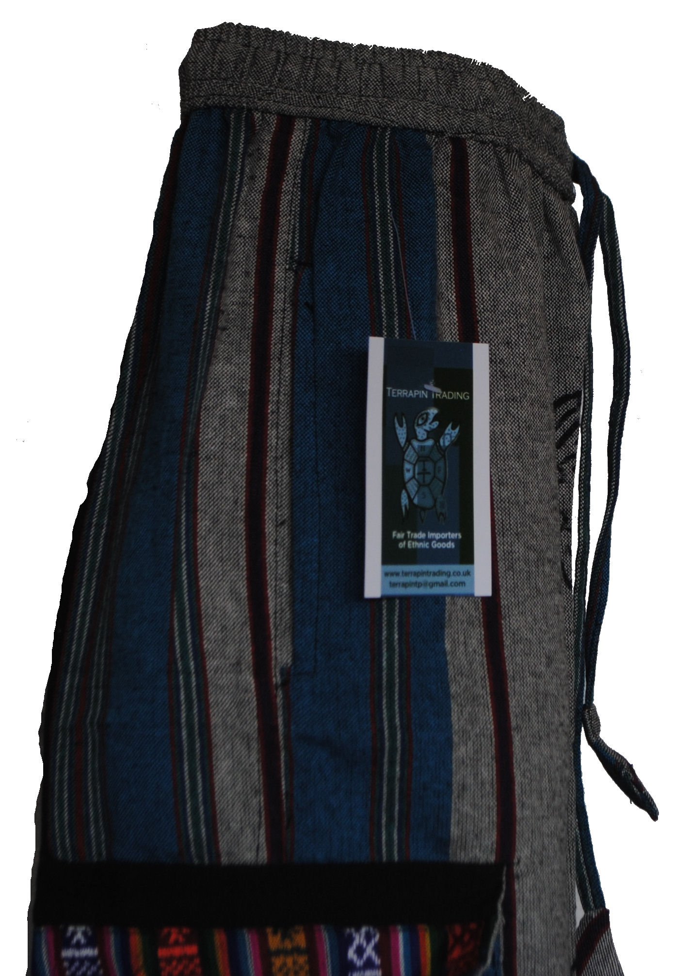 Fair Trade Nepal Thick Cotton Hippy Pants with Authentic Patches - Size 32 | Boho Chic Trousers for Yoga, Festivals & Casual Wear