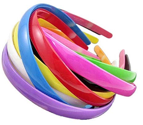BHARATGAURAV Solid Plastic Candy Color Headbands With Teeth for Women & Girls - 6pcs Multicolor Hair Bands (25mm) - Perfect for School, Parties, Sports & Everyday Wear