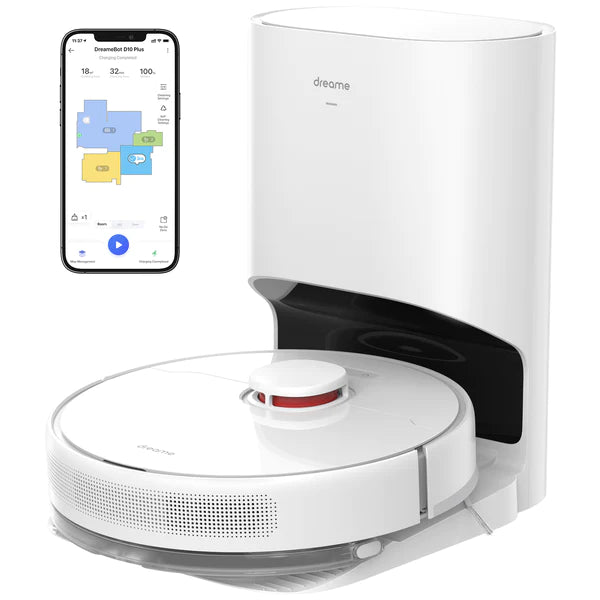 Dreame D10 Plus Robot Vacuum and Mop with Auto Empty Dock - Smart Self-Cleaning Cordless Vacuum for Hardwood Floors & Carpets - Perfect for Pet Hair, Daily Cleaning & Large Homes