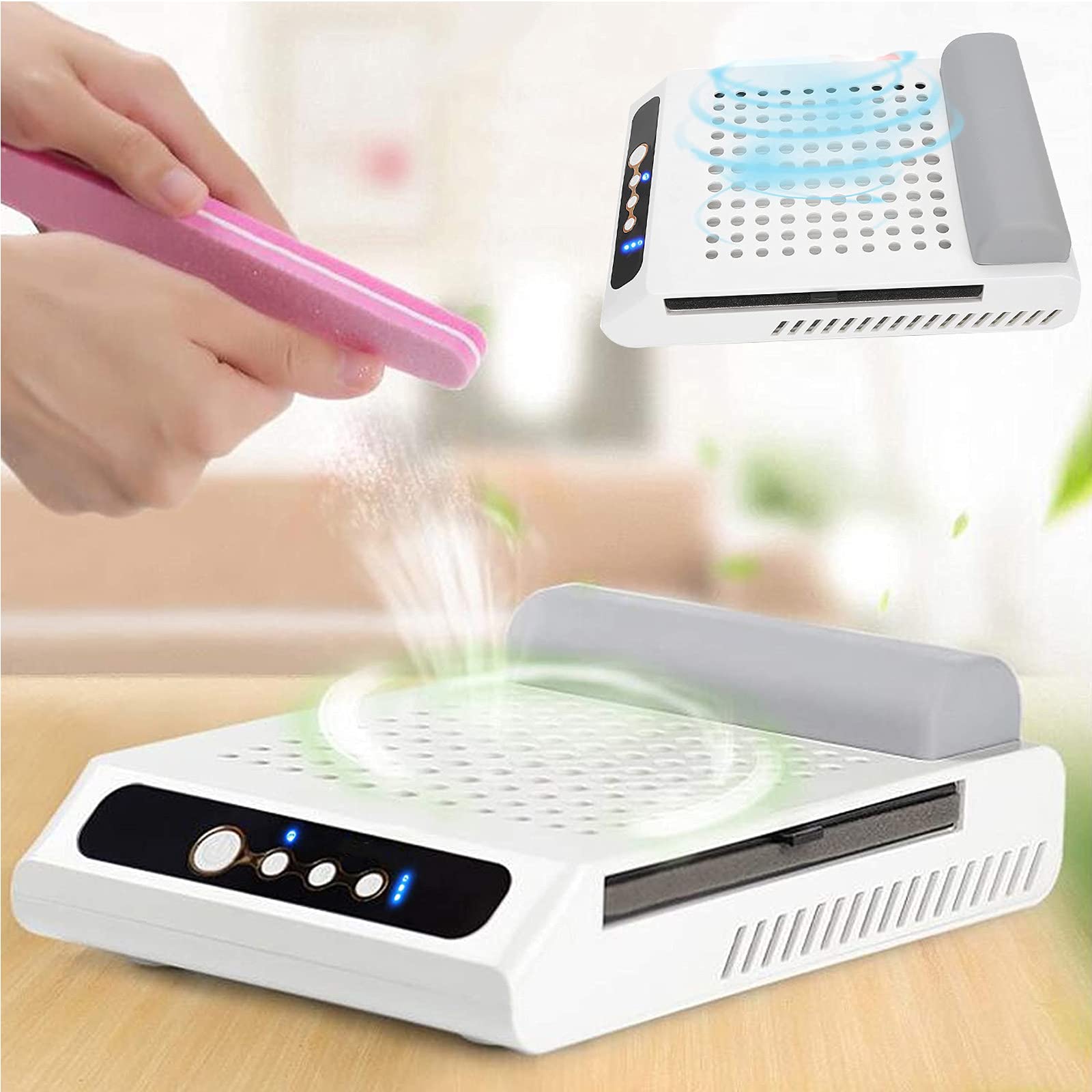 Professional Silent & Powerful Nail Cleaner - 3-Speed Adjustable Electric Nail Cleaning Tool for Salon & Home Use (White) | Perfect for Manicures, Pedicures & Nail Care Routines