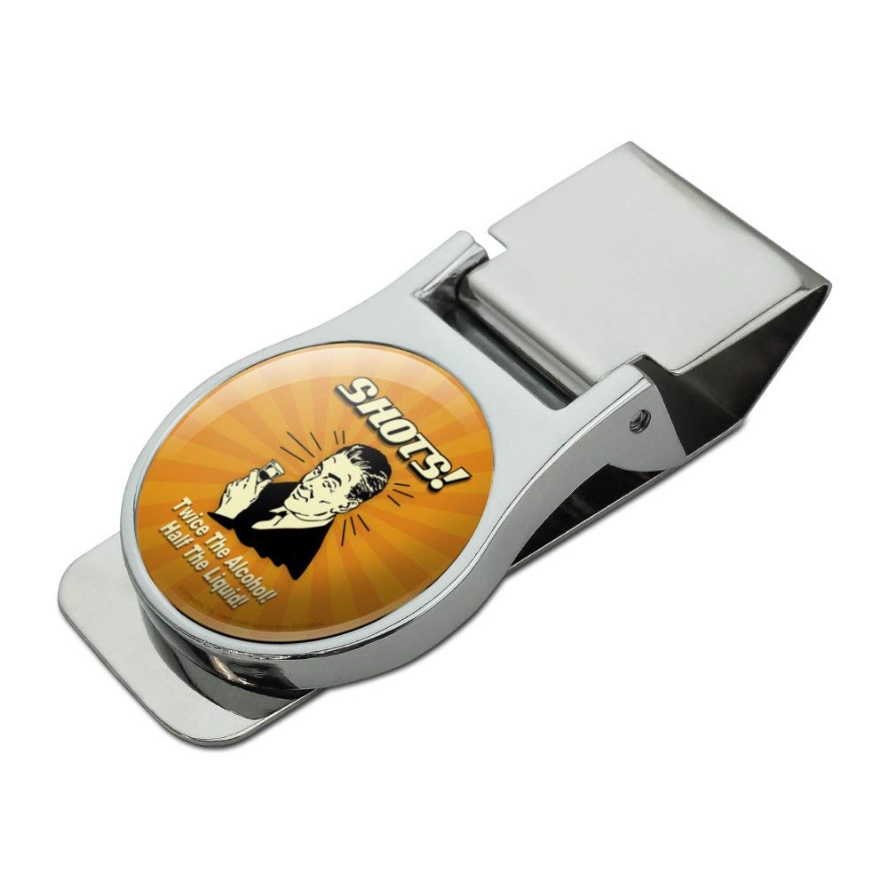 Funny Alcohol-Themed Satin Chrome Plated Metal Money Clip - Perfect for Bartenders, Party Gifts & Whiskey Lovers