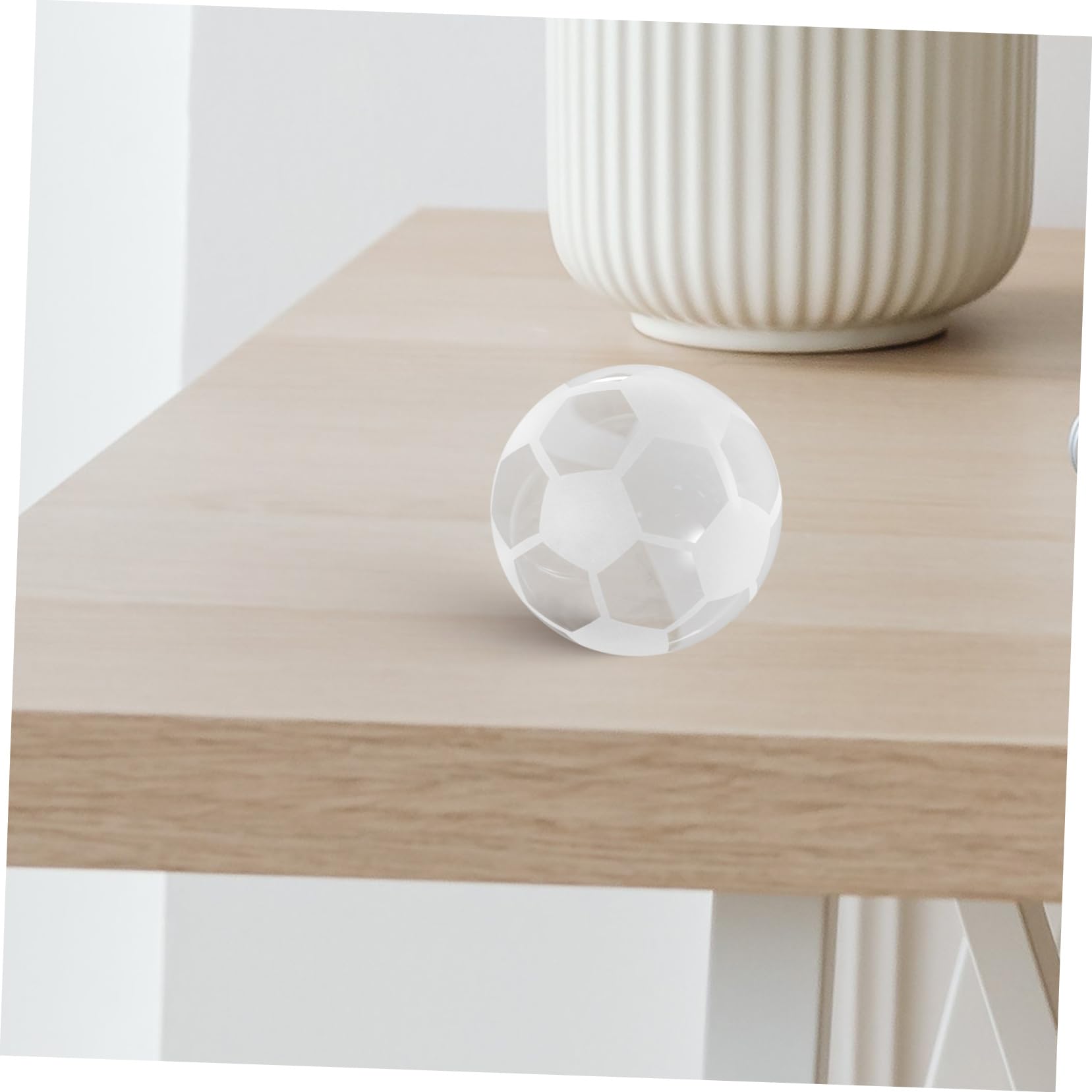 BIUDECO Crystal Football Desk Ornament - Handcrafted Soccer Ball Crystal Decor for Office, Home, and Gifts - Perfect for Sports Fans, Collectors, and Home Decoration