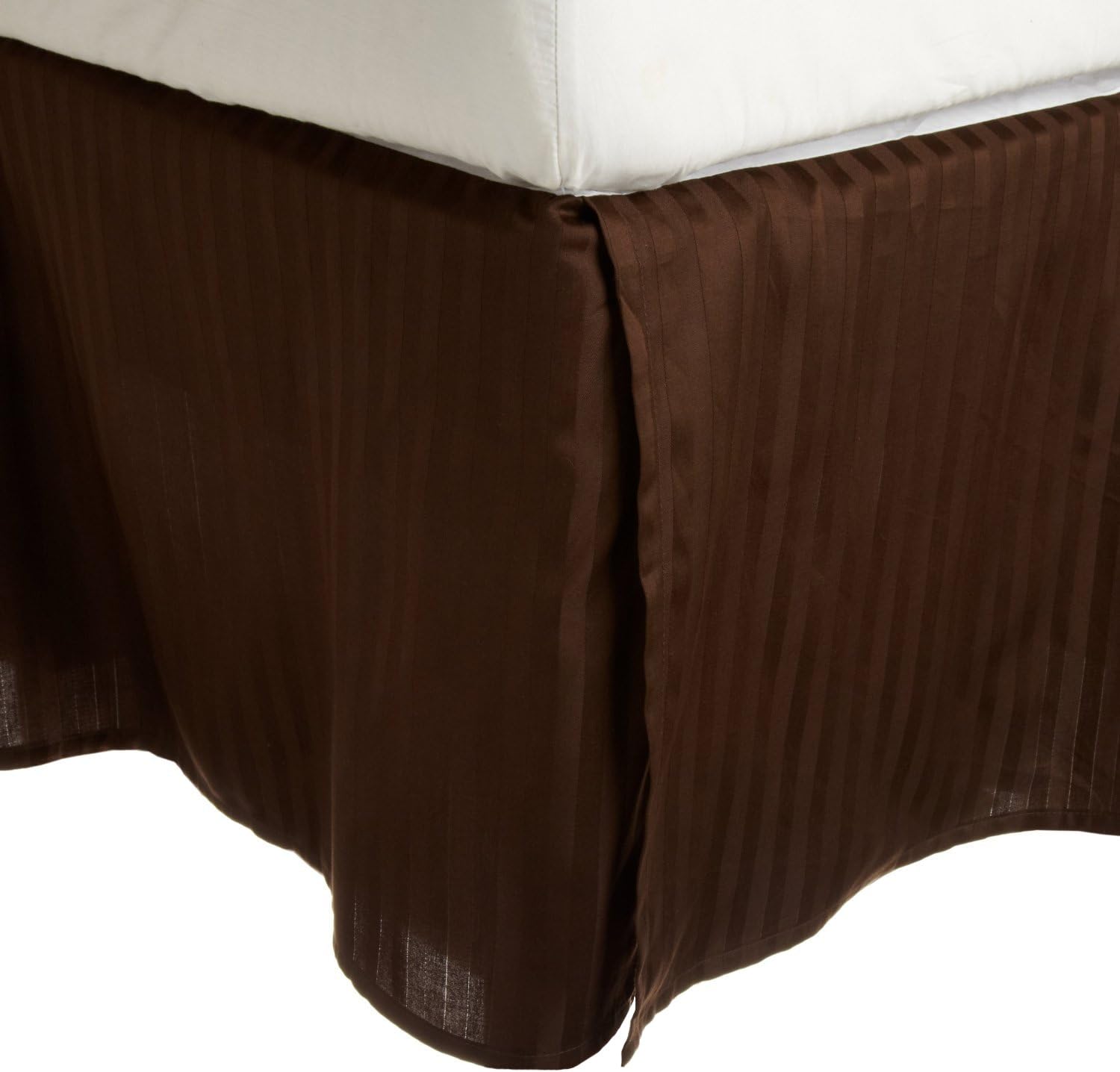 Premium Egyptian Cotton 300 Thread Count Striped Bed Skirt - Luxury Fitted Dust Ruffle for King/Queen Size Beds - Perfect for Master Bedrooms & Guest Rooms