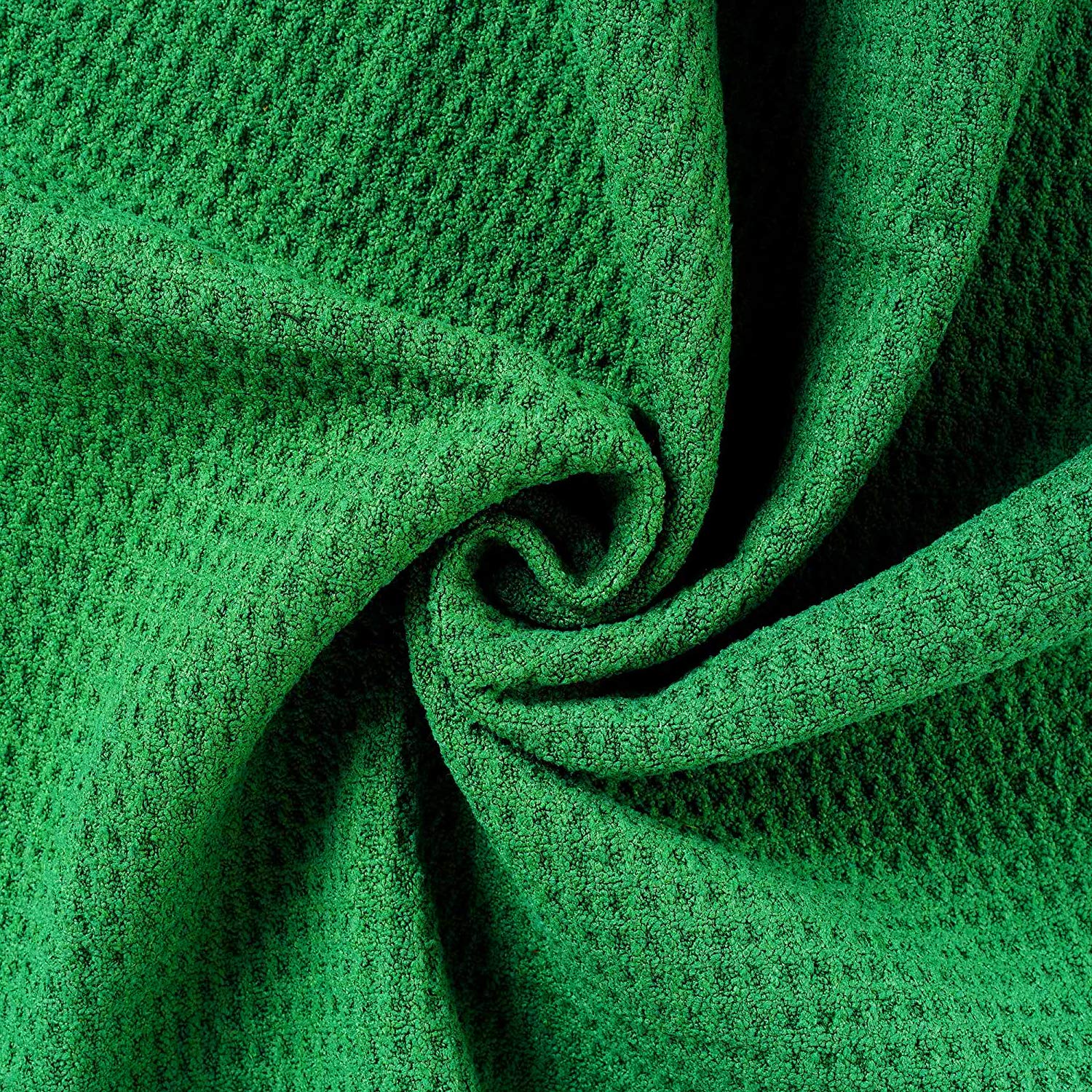 Premium 2-Pack Tri-Fold Golf Towels - Super Absorbent Microfiber Waffle Pattern with Heavy Duty Carabiner Clip - Green Golf Accessories for Men - Perfect for Golf Bags, Clubs & On-Course Use