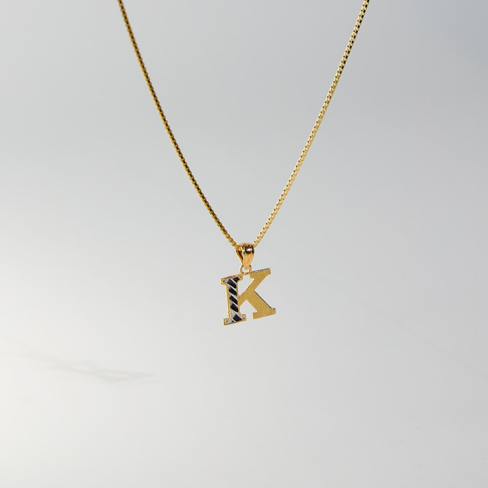 14K Gold Block Letter K Pendant Necklace for Women - A to Z Initial Pendants - Perfect for Gifts, Birthdays & Everyday Jewelry