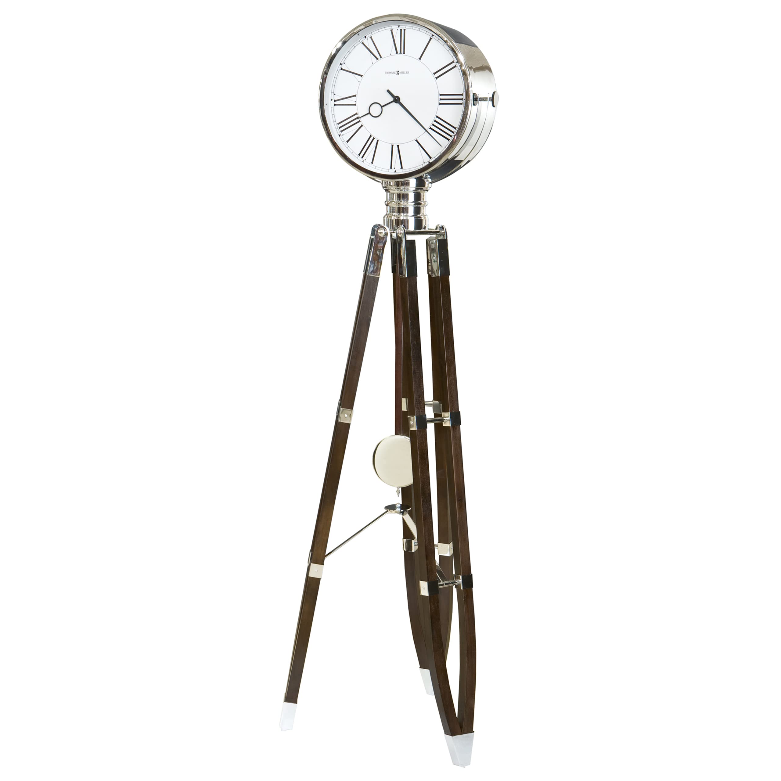 Howard Miller Stringer Floor Clock II 549-107 - Black Coffee Tripod Grandfather Clock with Quartz Triple-Chime Movement | Elegant Home Decor for Living Room, Office & Entryway