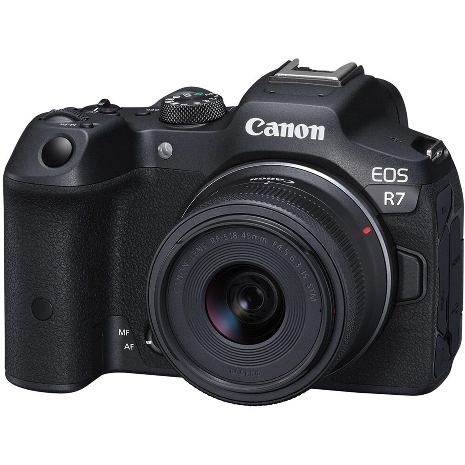 Canon EOS R7 Mirrorless Camera Bundle with 18-45mm, 75-300mm & 420-800mm Lenses, 128GB Memory Card, Hood, Monopod, Filters, Tripod (35pc Kit) - Black (Renewed) | Professional Photography, Travel Vlogging & Wildlife Shooting