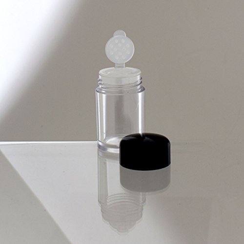 JUVITUS Empty Acrylic Refillable Powder Sifter Jars (6 Pack) - 10ml/10g with Funnel for Loose Cosmetics, Makeup Pigments & Glitters - Perfect for DIY Beauty, Travel & Professional Makeup Kits