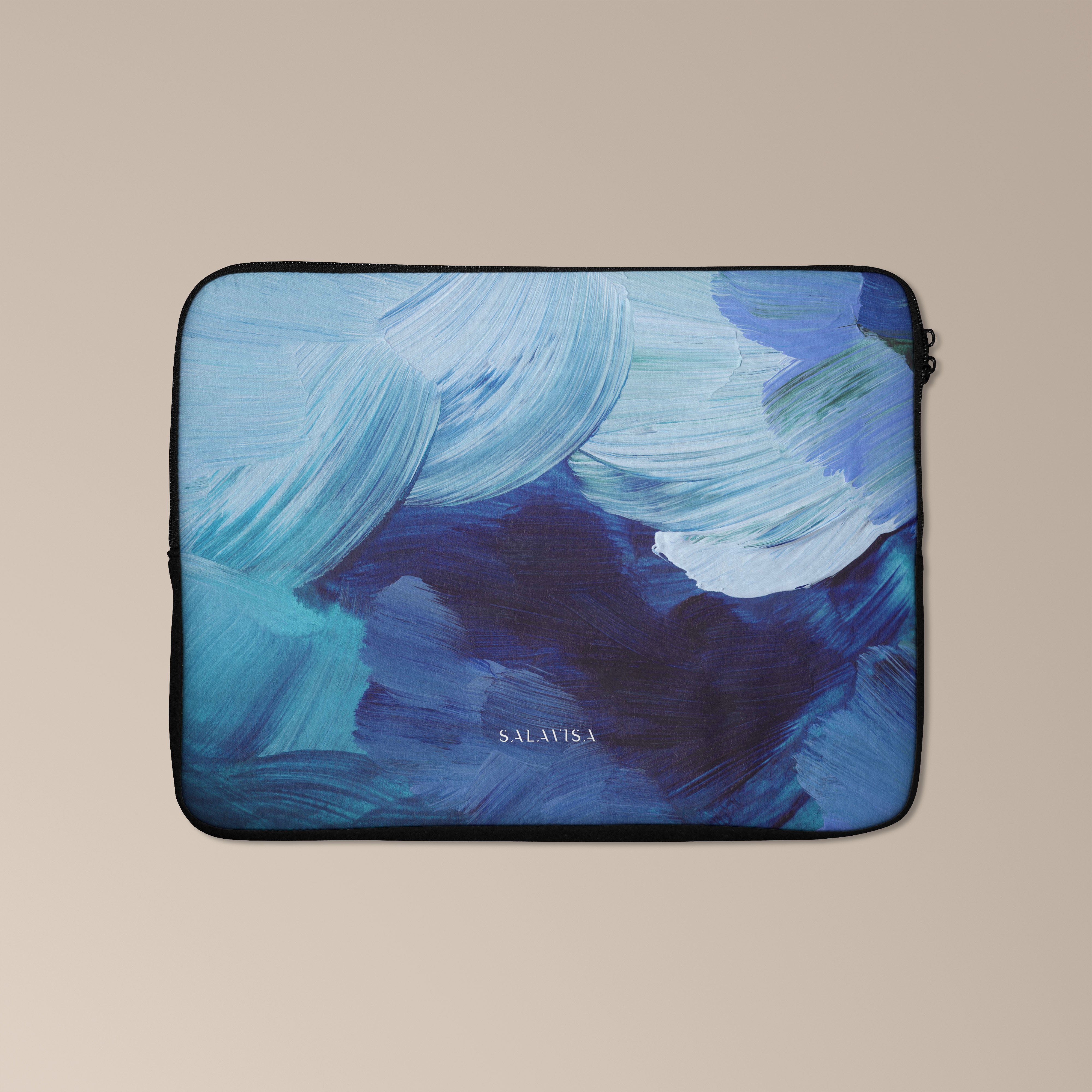 Premium Blue Paint Laptop Sleeve - Protective Case for MacBook Air/Pro 13-15 Inch - Waterproof & Shockproof Computer Bag - Perfect for Work, Travel & School