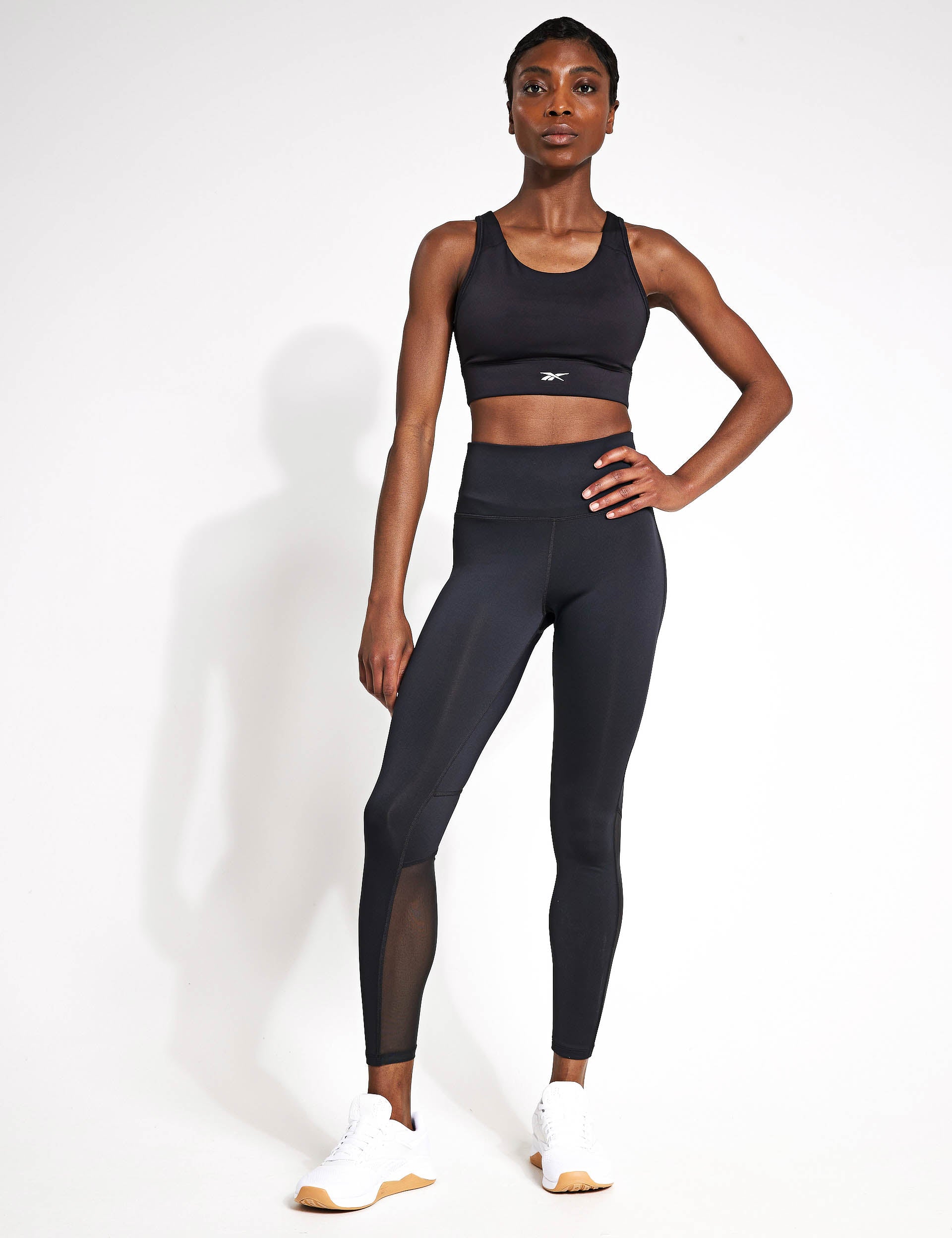 Basic Mesh Leggings for Women - Night Black - Comfortable Workout Yoga Pants for Gym, Running & Lounge Wear