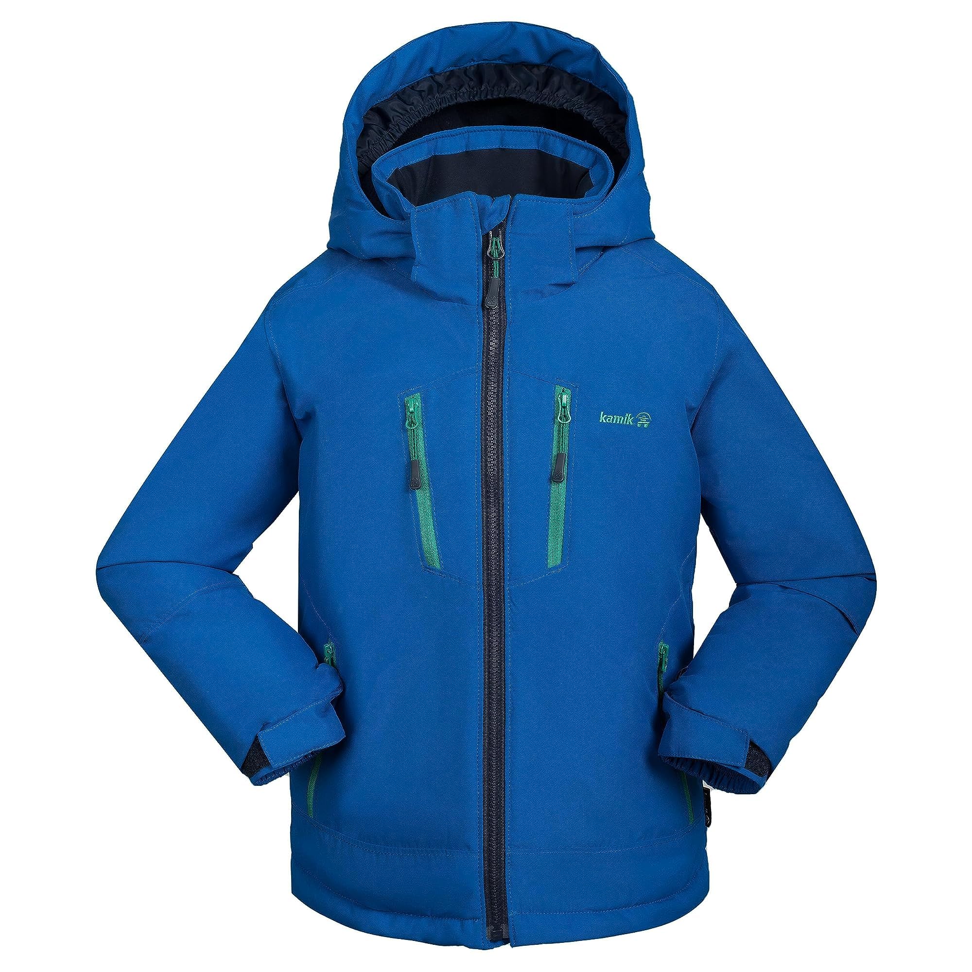 Kamik Boys Hux Insulated Winter Jacket for Toddler & Kids - Waterproof Snow Coat for Cold Weather - Perfect for Outdoor Play, Skiing & Winter Adventures