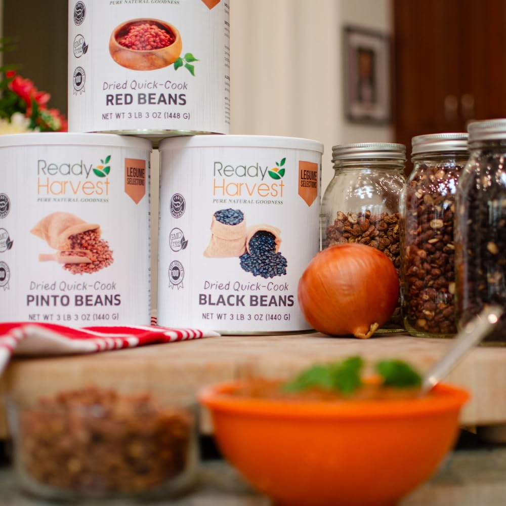 Ready Harvest Quick-Cook Pinto Beans - 3 lbs Dried & Canned Beans | Emergency Food Supply with 25-Year Shelf Life | Perfect for Camping, Prepping & Survival Kits