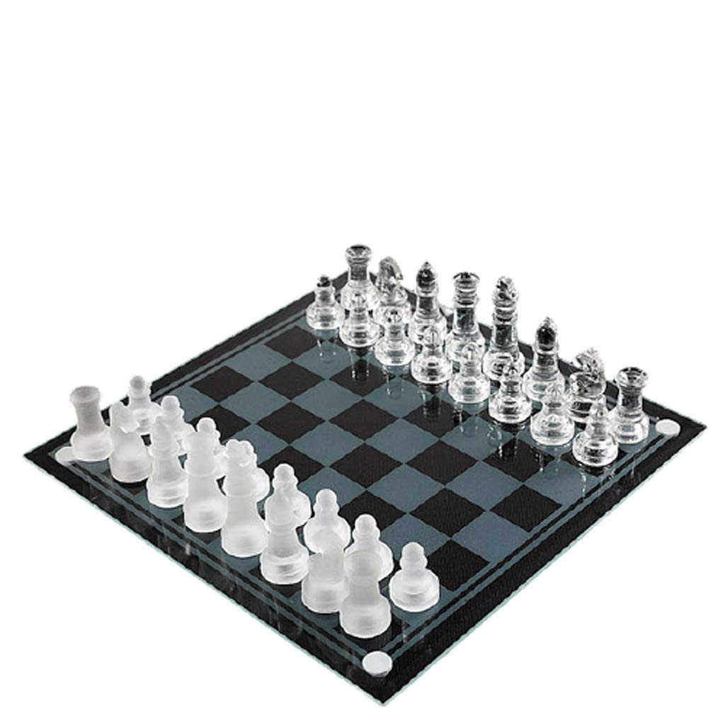 Premium Magnetic Chess Set with Crystal Glass Pieces & Folding Board - 13.8