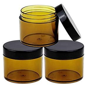 Beauticom 60ml (2oz) Amber Plastic Jars with Black Lids - 384 Pack Leak-Proof Round Containers for Cosmetics, Lotions, Creams & Ointments | Perfect for DIY Skincare, Travel Toiletries & Small Item Storage
