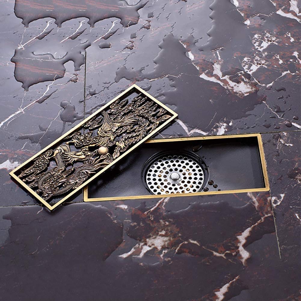 Premium Linear Shower Drain Cover with Removable Anti-Odor Grate - Large Flow Anti-Clog Design for Bathroom & Wet Room (Color: Black) - Perfect for Modern Tile Showers and Spa-Like Bathrooms