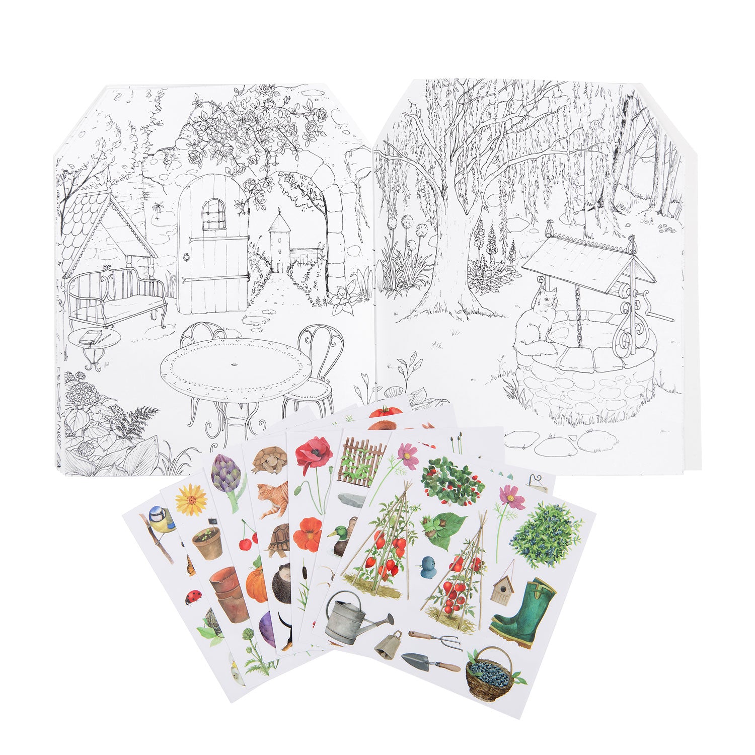 Moulin Roty Garden Sticker Book for Kids - Fun & Educational Activity Stickers for Outdoor Adventures, Nature Exploration & Creative Play