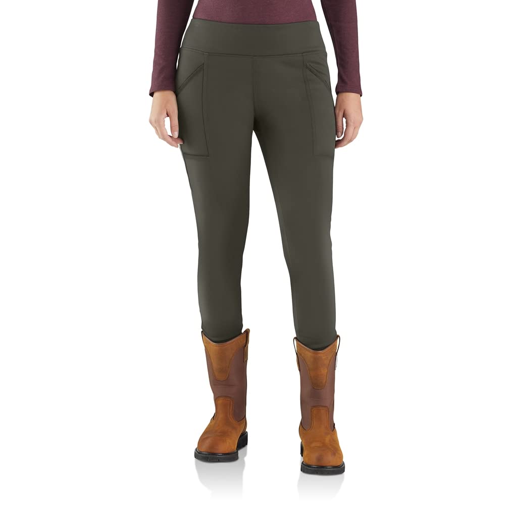 Carhartt Women's Rain Defender Fitted Heavyweight Legging - Water-Resistant Work Pants for Outdoor Activities, Hiking & Construction