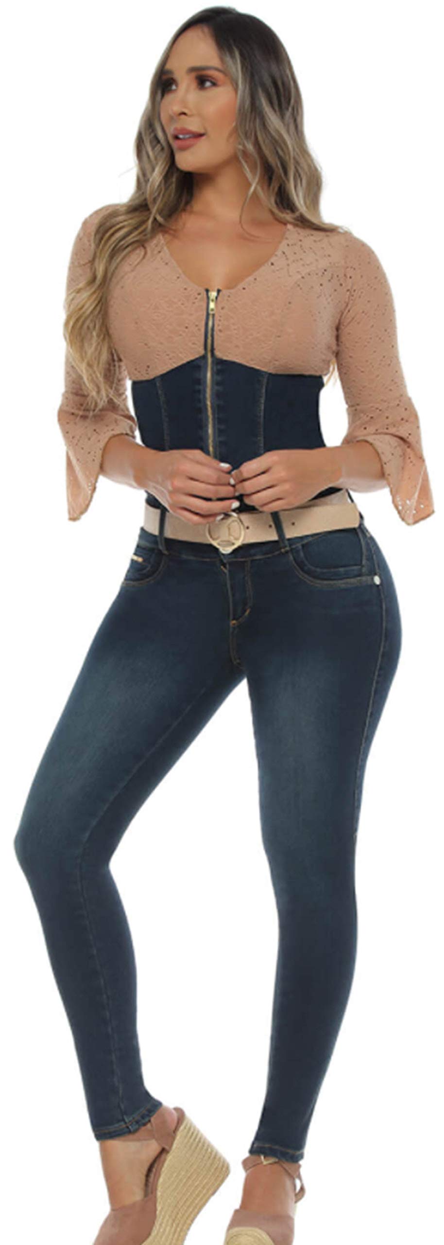 Malibu Boutique Colombian Butt Lifting Jumpsuit - Slimming Bodysuit for Women | Blue 4011 | Perfect for Clubbing, Date Night & Bodycon Outfits