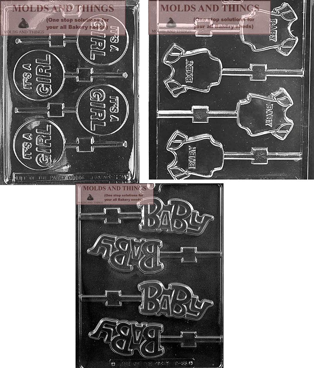 Girl Lolly Chocolate Candy Mold - Baby Shower Soap Mold & Onesie Candy Mold with Instructions - Perfect for DIY Baby Shower Favors, Homemade Chocolates, and Handmade Soap Gifts