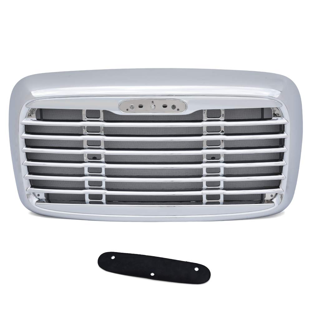 Chrome Triple Plated Front Hood Radiator Grill Grille with Bug Screen for Freightliner Columbia 2000-2008 | Replacement for A1715251002 & A1715251003 | Perfect for Truck Upgrades & Highway Protection
