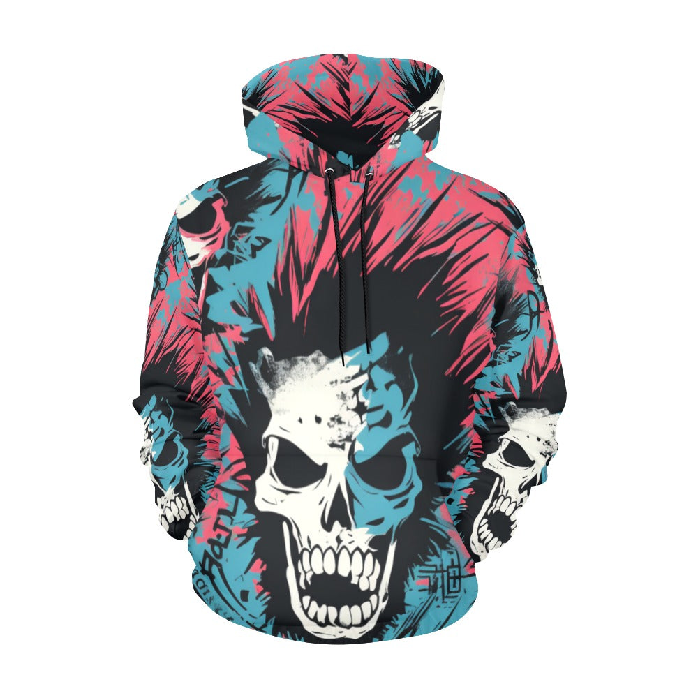Punk Skull Hoodie - Edgy Gothic Streetwear for Men & Women | Perfect for Concerts, Halloween & Alternative Fashion