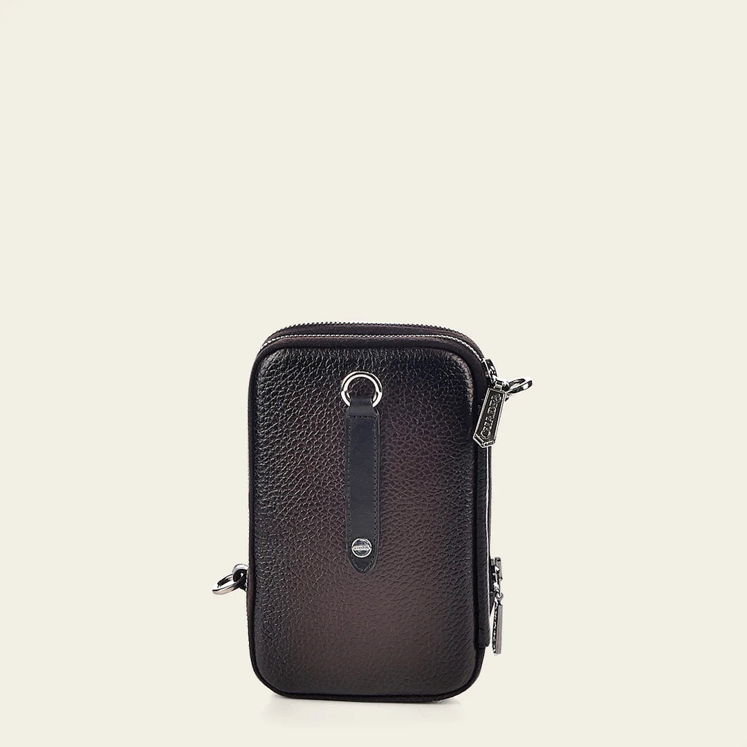 BOC05PH Stylish Small Python Messenger Bag for Men & Women - Fashionable Chocolate Brown Crossbody Bag for Work, Travel & Daily Use