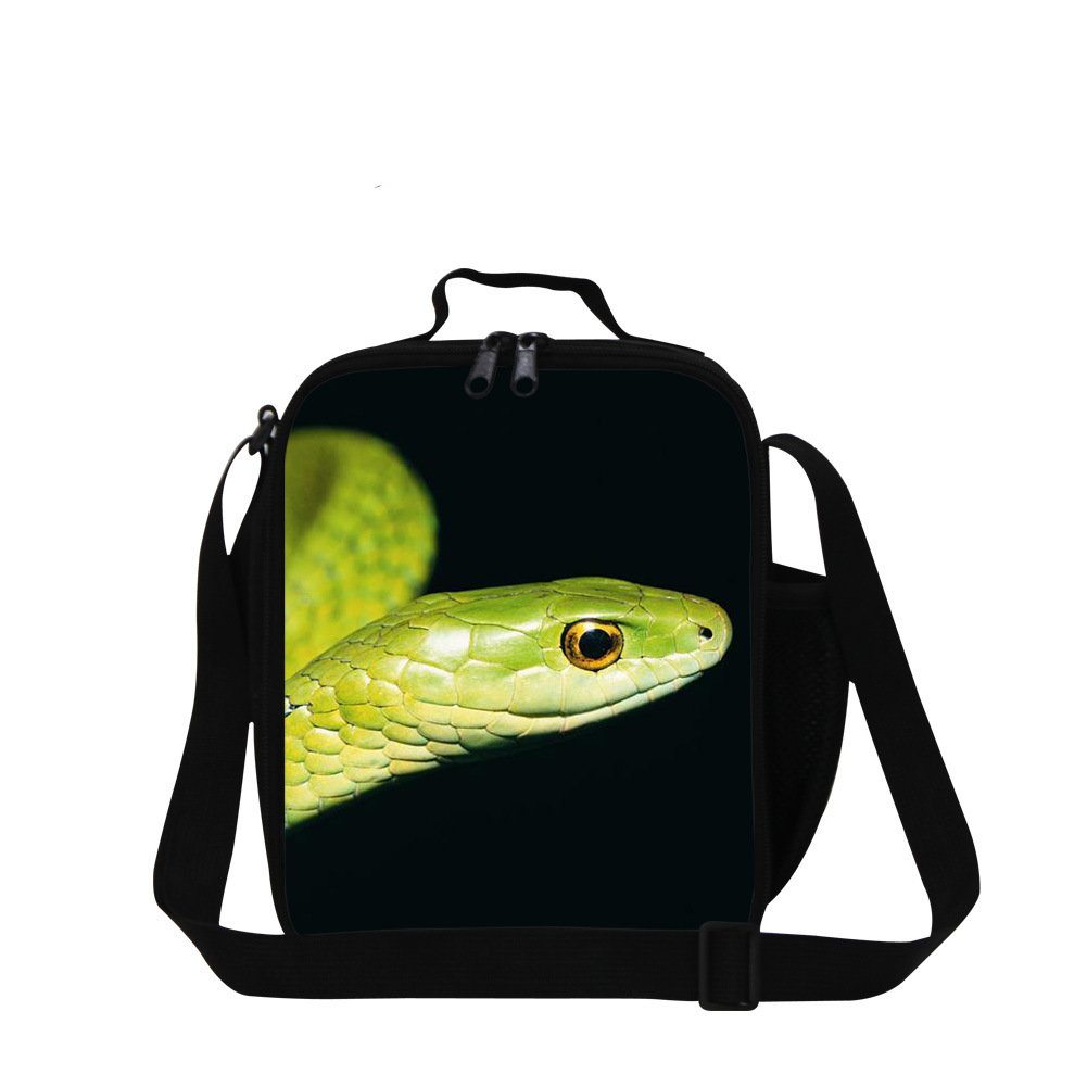 Snake Print Kids Lunch Box Bag - Insulated School Lunch Bag for Boys & Girls - Perfect for School, Picnics, and Outdoor Activities