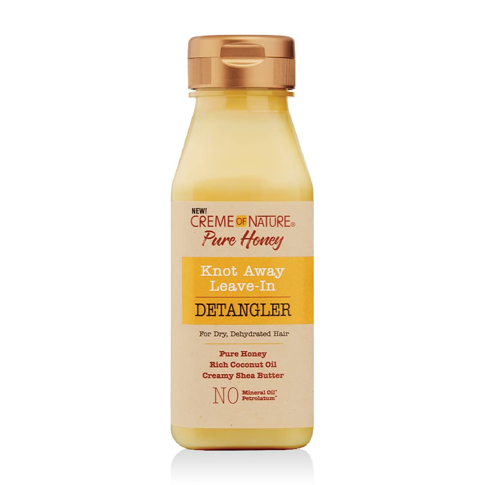 Creme of Nature Knot Away Leave-In Detangler with Pure Honey, Coconut Oil & Shea Butter - Repairing Conditioner & Shampoo for Damaged Hair - Dry Defense Hair Care for Curly, Coily & Natural Hair - Perfect for Daily Hydration & Frizz Control