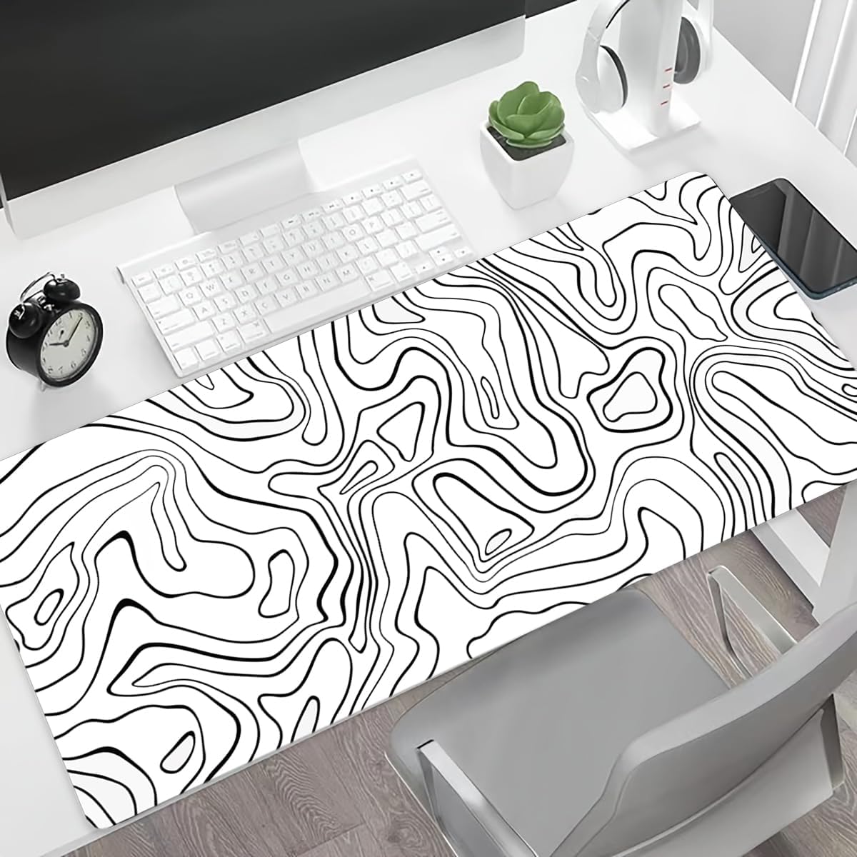 Premium XXL Gaming Mouse Pad with Non-Slip Rubber Base & Stitched Edges - Large Extended Keyboard and Mouse Desk Mat for PC, Laptop, Office & Gaming Setup (Black) - Perfect for Esports, Work from Home & Computer Workstations