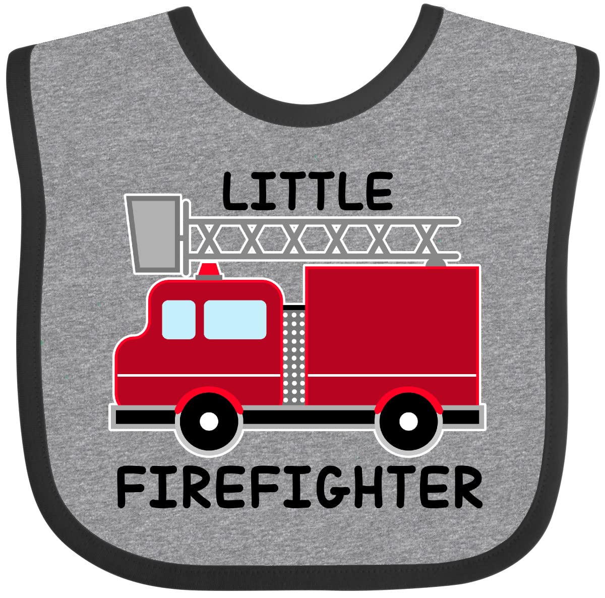 Inktastic Red Fire Little Firefighter Baby Bib - Adorable & Durable Drool Bib for Infants & Toddlers - Perfect for Feeding, Playtime & Messy Activities