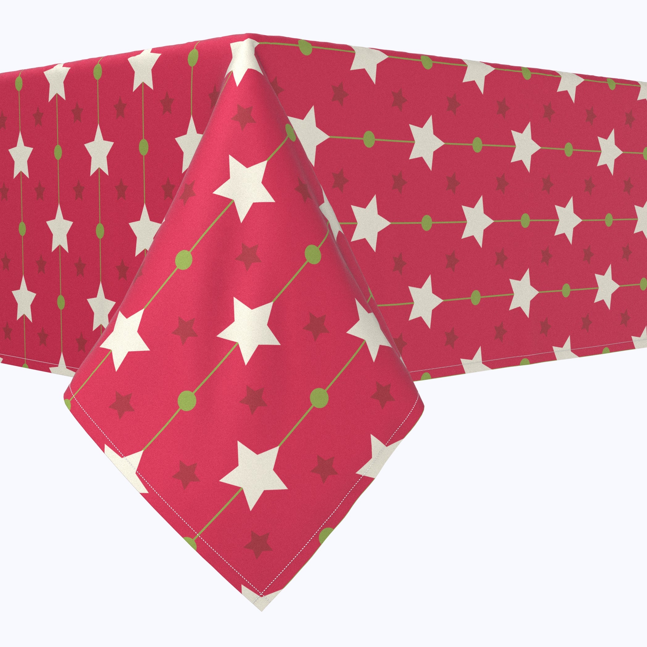 Festive Christmas Star Red Rectangle Tablecloth - Holiday Dining Decor for Parties & Celebrations