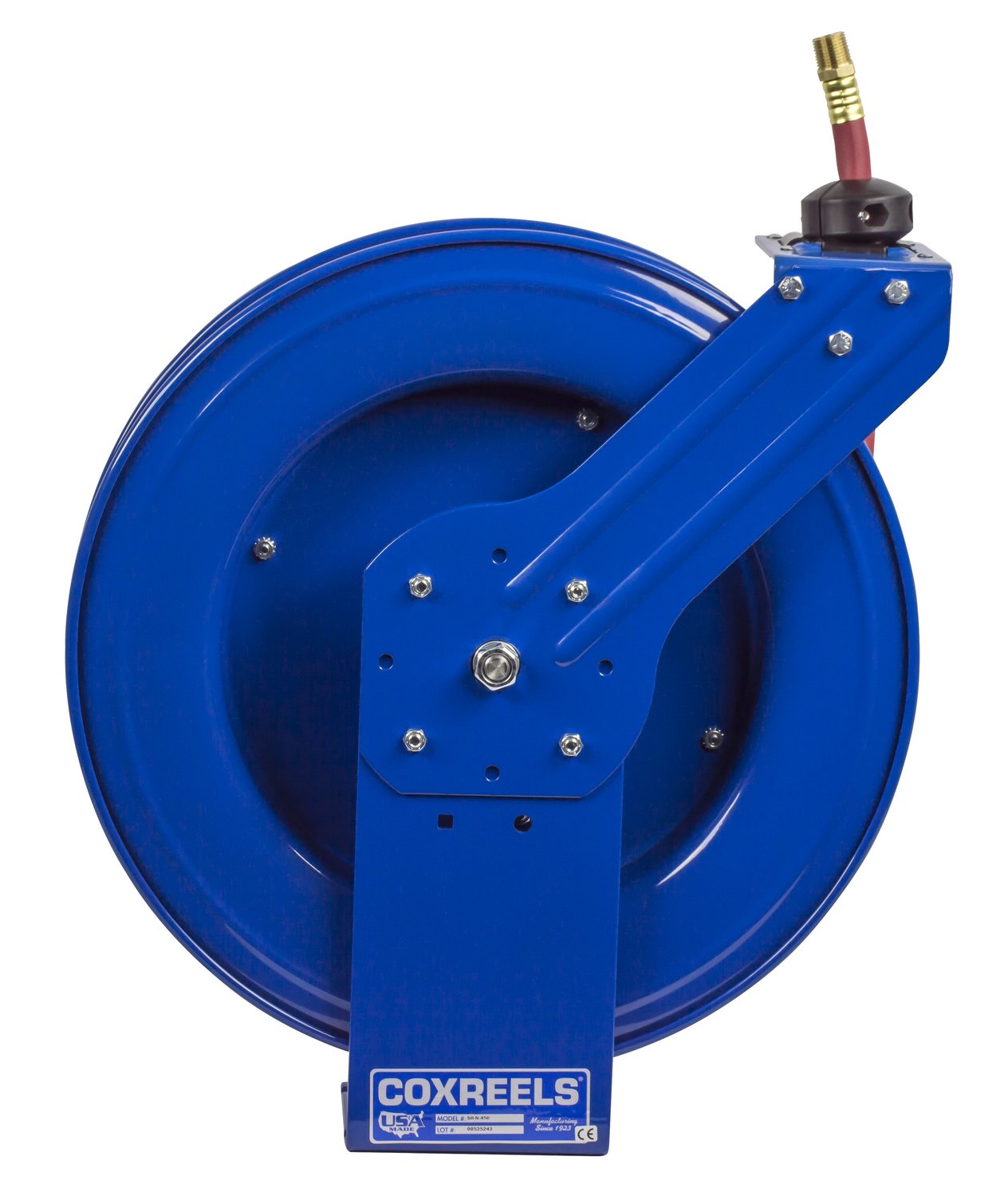 Heavy-Duty Self-Retracting Air Water Hose Reel 1/2 Inch ID 50 Feet - Ideal for Industrial Workshops, Car Washes, and Construction Sites