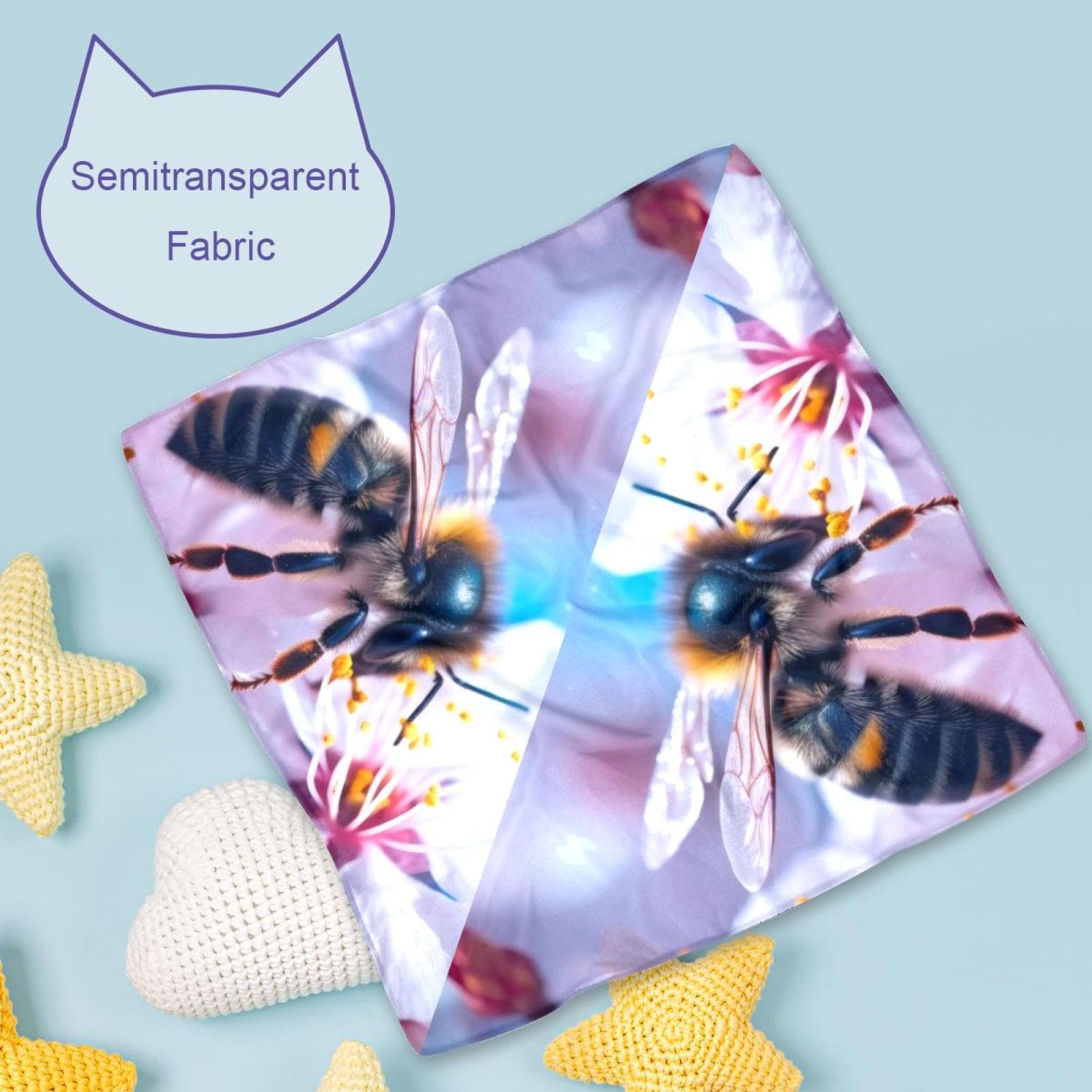 2-Piece Dog Bandanas - Bee Flower Pattern Pet Bandana & Scarf Set for Weddings, Photos & Special Occasions | Cute Square Bibs Dog Accessories for Small & Large Breeds