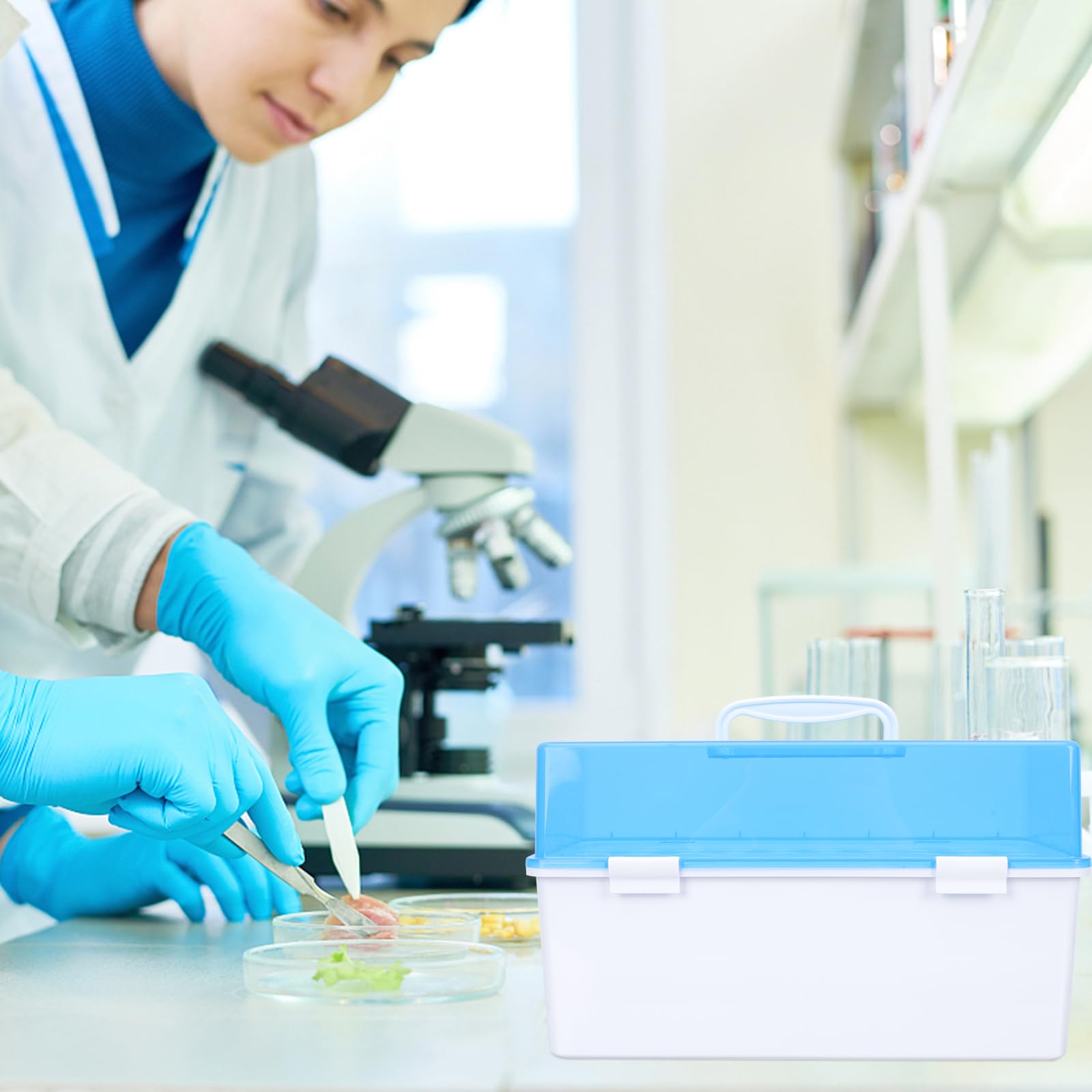 Plastic Test Tube Rack - 50 Holes Laboratory Tube Holder for Specimen Inspection, Vial Storage & Glass Drying | Perfect for Clinics, Hospitals & Science Labs (Durable Plastic Construction)