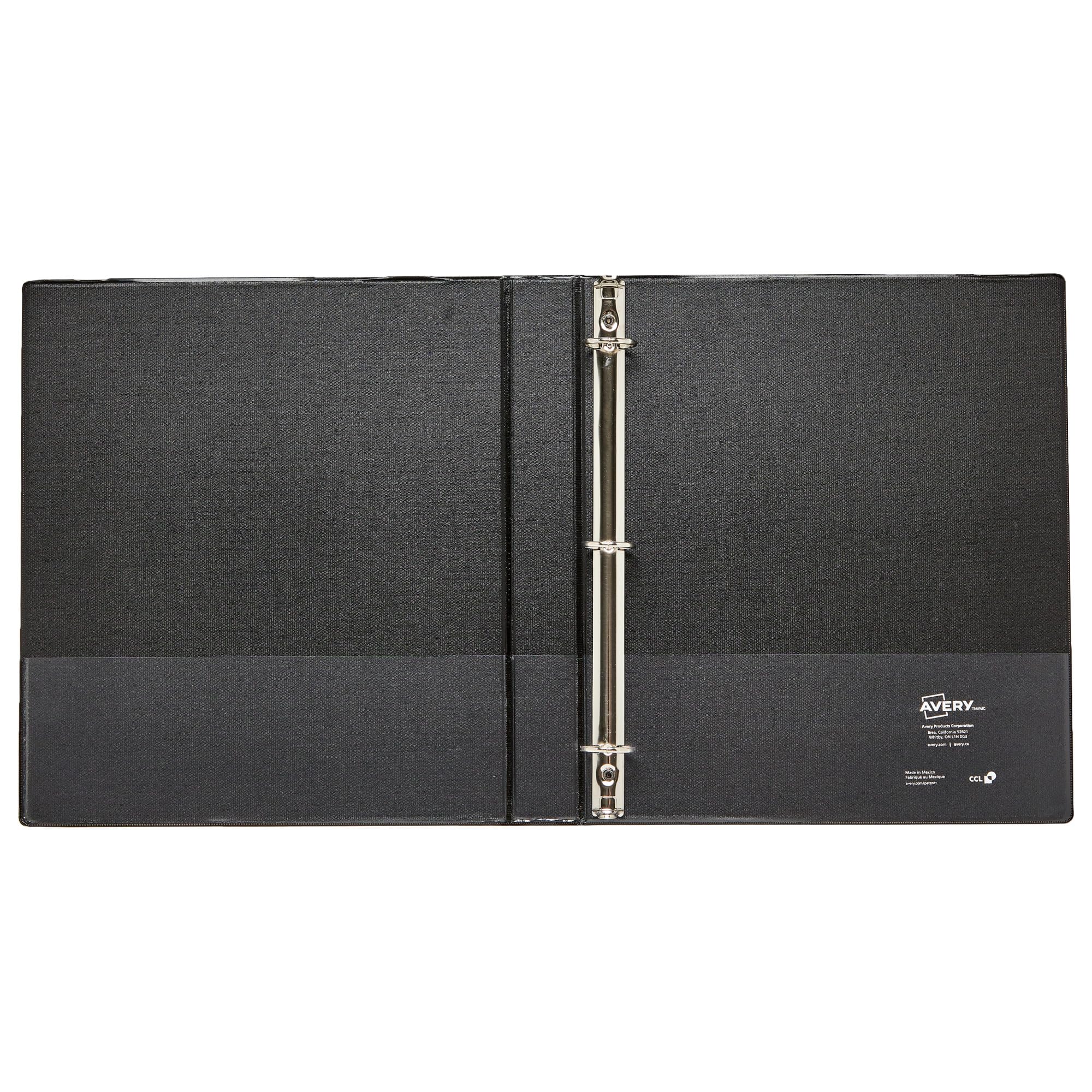 Avery Luxe Collection Durable Holographic 3-Ring Binder - 1 Inch Round Rings, Customizable View Cover, Holographic Black (03225) - Perfect for School, Office & Home Organization