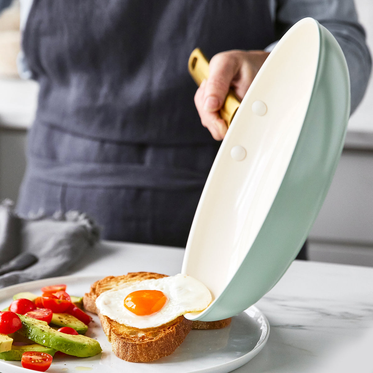 Premium Julep Ceramic Nonstick Frypan Set - 10 & 12 Inch Pans for Healthy Cooking | Perfect for Frying, Sautéing & Baking | Dishwasher Safe & PFOA Free