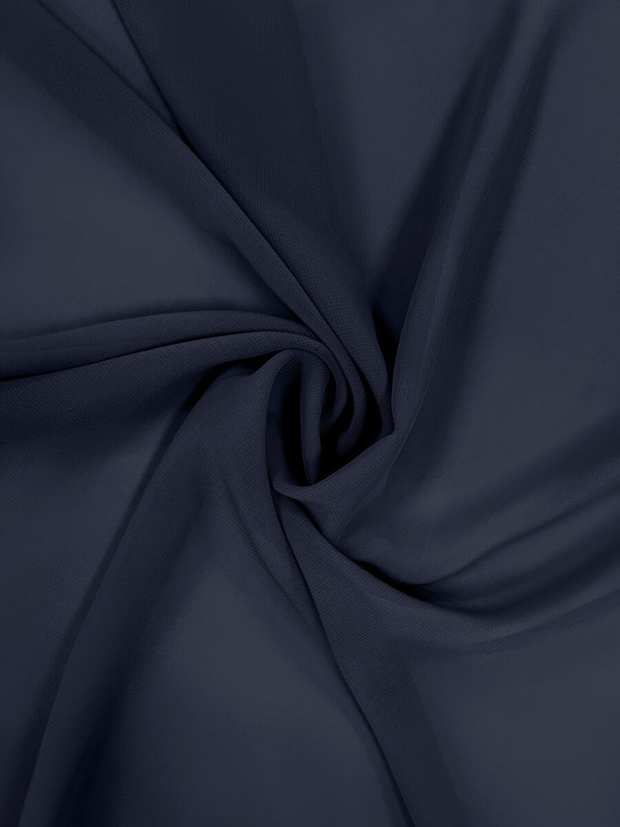 Premium Dark Navy Chiffon Fabric - 1/2 Yard Cut - Lightweight Sheer Material for Dresses, Scarves & DIY Fashion Projects