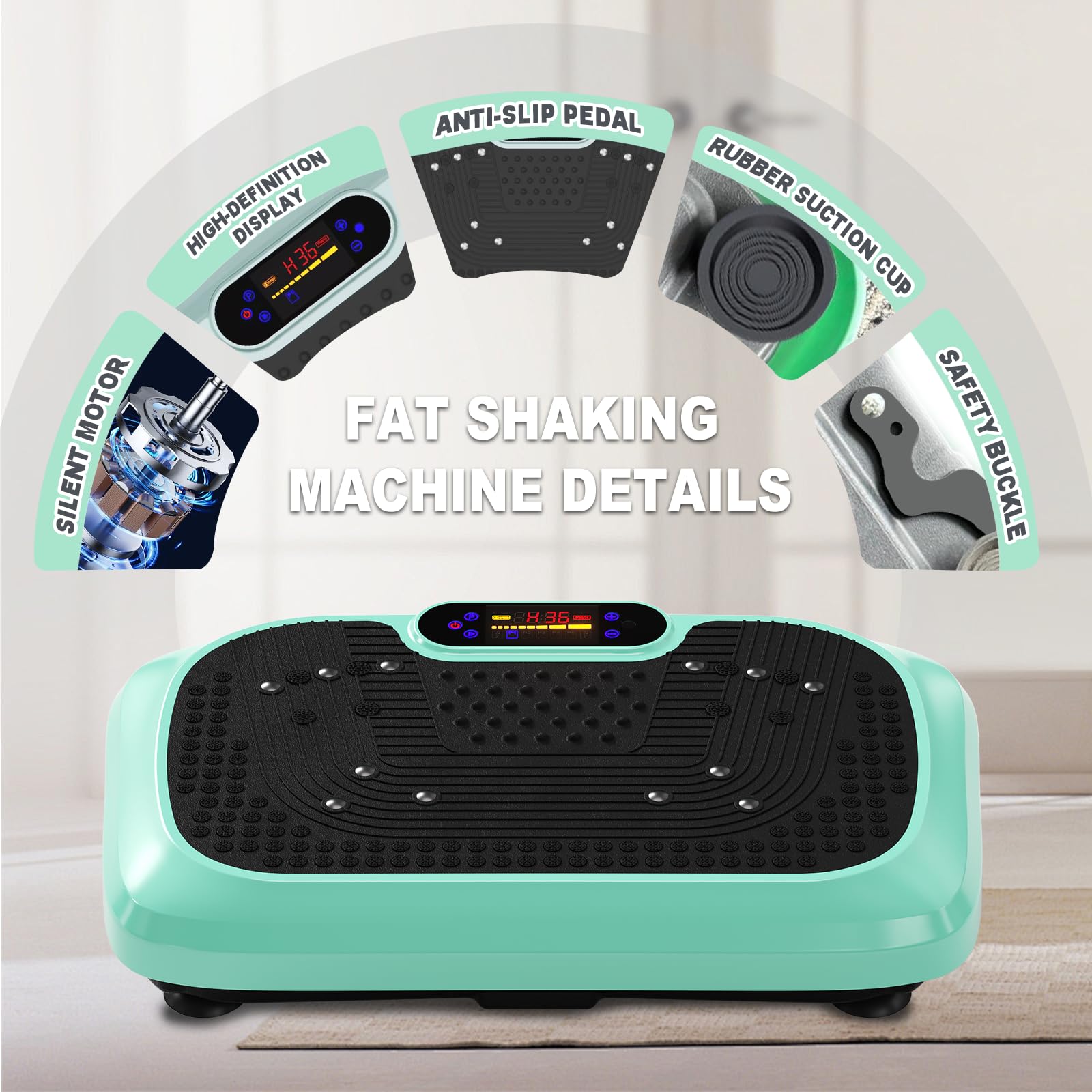 Full Body Vibration Plate Exercise Machine for Weight Loss & Lymphatic Drainage - Power Platform Trainer for Home Gym, Muscle Recovery & Detox - Perfect for Fitness, Cellulite Reduction & Relaxation After Workout