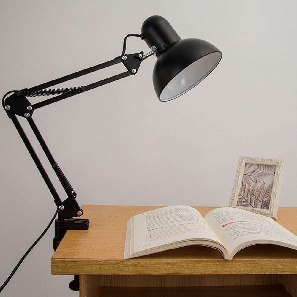 3 Pack Non-Marring Plastic Swing Arm Desk Lamp Clamp - Adjustable Gooseneck Base Holder for LED Architect Table Lamp, Microphone & Camera Stand - Perfect for Home Office, Studio & Workspace Lighting